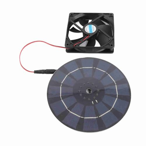 Fockety Solarpanel BieBener-Beatmungsgeräte, 3W Solarpaner Abvventilator, Wasserdichter Mini-Ventilator für GEWÄCHSHAUS, HUNDEHUER