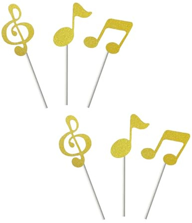 Eighth Note Shaped Cake Toppers For Music Lover Birthday Event Recyclable Paper Craft Cupcake Party Accessories Music Party Cake Embellishment
