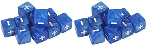 ANKROYU Mathe-Berechnungswürfel-Set, 20 Stück, bunt, Plus-Minus-Zeichen, Würfel, 16 mm, Kunststoff, mathematische Operationswerkzeuge für das Lernen im Klassenzimmer, Lehrmittel fü (Blau)