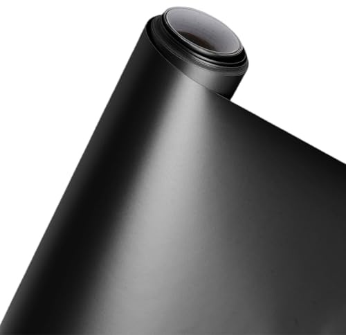 Vinylfolie Plotter Schwarz Matt, 30,5x500cm Plotterfolie Vinyl Selbstklebend Plotter Folien für Cricut, Permanentes Vinylfolie Rollen Klebefolie für Teetasse, Keramik, Aufkleber, Party Dekoration
