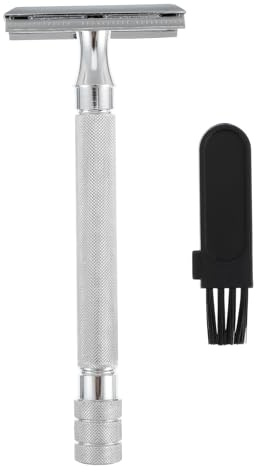 SEWACC Manueller Metall Rasierhobel Mit Rutschfestem Griff Sicherheitsrasierer Mit Doppelklingen Für Gründliche Nassrasur Und Barttrimmer Für Herren Und Damen
