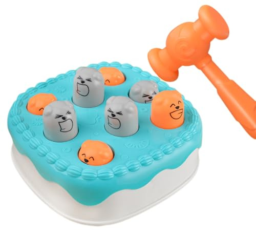 Generico Whack Mole Game - Cake Shape Hammer Toy | PP Kids Hammer Game, Hammering Pounding Toy, Cake Shape Wack Mole Hammers Games Interactive Toys, Classic No-Power Play Gift for Boys And Girls