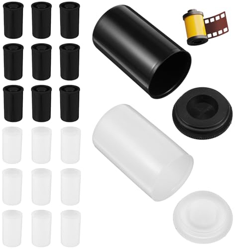 TOPPERFUN 20pcs High Durability Pe Film Canisters with Leak-proof Lids Camera Film Roll Storage Containers for Travel and Outdoor Photography for Small Items and Buttons