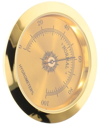 Guitar Humidity Gauge Metal Small Hygrometer for Guitar Case | Golden Finish, Portable Install, Durability and Reliability, Acoustic Guitar Accessories, Moisture Meter