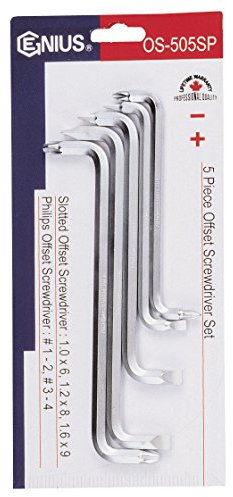 Genius Tools 5 Piece Slotted & Philips Offset Screwdriver Set OS-505SP