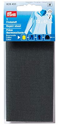 Prym 929403 Pièce thermocollante, 12 x 45cm, Gris