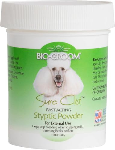 Bio-Groom - Sure-Clot Pulver - Blutstillendes Pulver für Hunde - Antiseptisches Gerinnungsmittel verengt die Blutgefäße - Stoppt Blutung bei kleinen Verletzungen - Auch für Vögel oder Katzen - 42 g