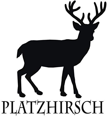 kleb-Drauf® | 1 Platzhirsch | Schwarz - glänzend | Autoaufkleber Autosticker Decal Aufkleber Sticker | Auto Car Motorrad Fahrrad Roller Bike | Deko Tuning Stickerbomb Styling Wrapping