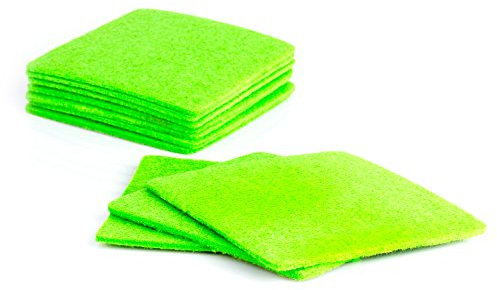 Lot de 10 dessous de verre en feutre dans des couleurs modernes et élégantes Forme carrée 10 cm vert gazon