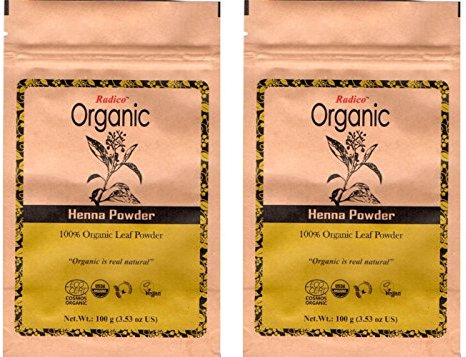Radico Henna-Blattpulver 2er-Pack (2 x 100g) Lawsonia Inermis (bio, vegan) x2