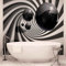 Forwall Vlies Fototapete Tapete Vliestapete 3D Schwarz Weisser Tunnel AF3065VEXL (208cm x 146cm) Photo Wallpaper Mural