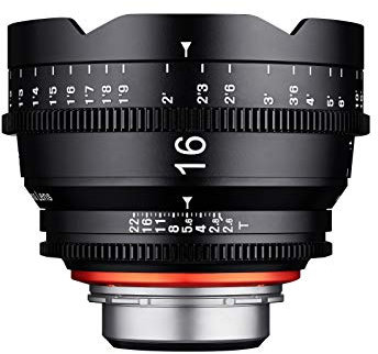 XEEN Cinema 16mm T2,6 Canon EF Vollformat Objektiv MF Cine Video Lens für hohe Auflösungen mit Follow Focus Zahnkränze