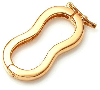 Gold-tone .925 Sterling Silver Peanut Pearl Necklace Link/Shortener Echancer Clasp
