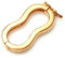 Gold-tone .925 Sterling Silver Peanut Pearl Necklace Link/Shortener Echancer Clasp