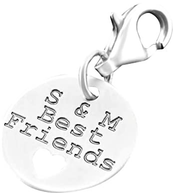 Charm Anhänger mit Gravur Silberschmuck mit Namen Freundschaft Geschenk Beste Freunde Schmuck kleiner Schlüsselanhänger 925 Silber | HANDMADE IN GERMANY