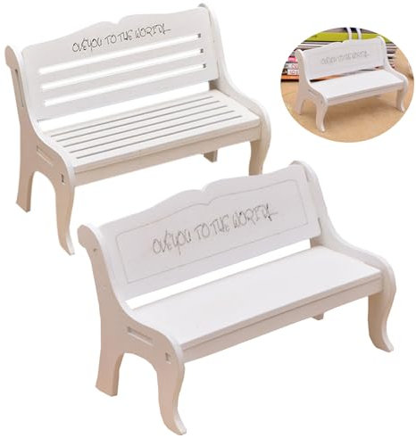 Mengger Miniature Banc Jardin en Bois Meubles Modèle Décoration Décor Accessoires extérieur Petite Maison de Poupée 2pcs Mini Bancs