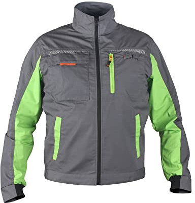 Stenso Prisma - Giacca da lavoro multifunzione con strisce riflettenti - slim fit - uomo - grigio/verde - 46