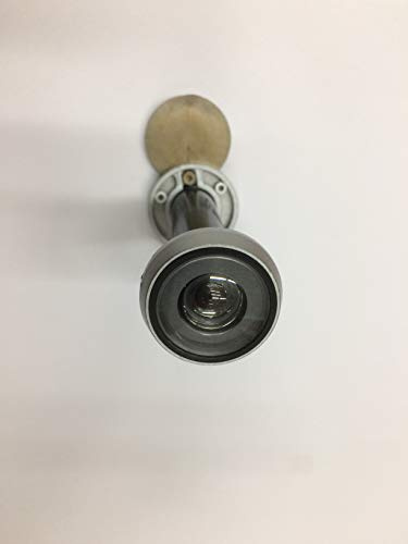 SPIONCINO TONDO IN ABS FINITURA CROMO SATINATO,FORO MM 16, ANGOLO DI PERCEZIONE VISIVA 200° LUNGHEZZA REGOLABILE 60-110 mm GHIERA ESTERNA MM 28, TESTA INTERNA CON COPERCHIO MM 32