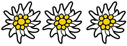 PREMIUM Autoaufkleber Set 3x Alpen Edelweiss Aufkleber Auto Sticker Waschanlagenfest Witterungs- und UV-beständig