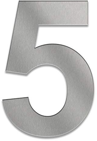 ZALAFINO Hausnummer aus Edelstahl in anthrazit/schwarz / DB703 / Edelstahl natur 0-9 und a-f - Größe konfigurierbar (20 cm, 5)