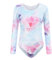 Happy Cherry Mädchen Ballettkleidung Gymnastik Tanzanzug Glänzend Weich Elastisch Trikot Ganzkörper Yoga Ballettanzug Steigung (Geometrie Langarm, 7-8 Jahre)