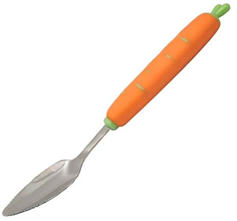 Toyvian Küchenlöffel Edelstahl Obst Grapefruit L?ffel Niedlichen Karottenmuster Dessert Tee Kaffee L?ffel Geschirr für zu Hause Babys (Orange) Kuchenlöffel