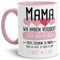 Tassendruck Geschenk Tasse mit Spruch PERSONALISIERT - Bestes Geschenk für Mama von Kindern - Kaffee-Tasse/Geschenkidee Geburtstag Muttertag/Muttertagsgeschenk - Innen & Henkel Rosa