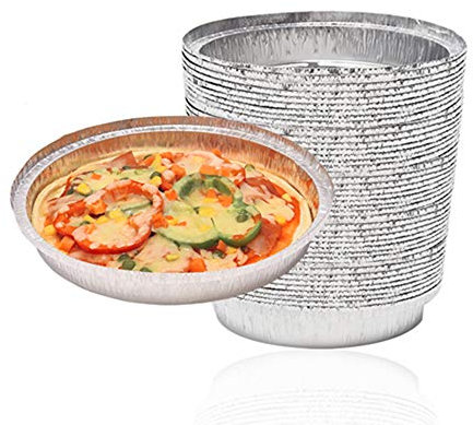 23,1 cm runde Einweg-Backformen aus Aluminium; Einweg-Kuchenform und Aluminiumfolienformen zum Backen, Einfrieren und Aufbewahren; robuste runde Aluminium-Backformen, 30 Stück