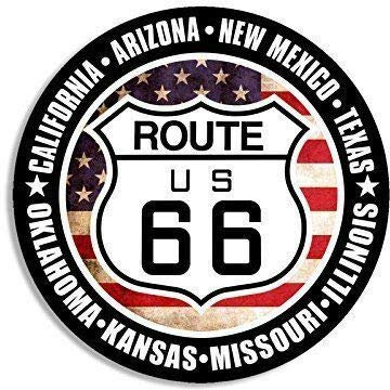 Sticker-Designs 10cm! Klebe-Folie Wetterfest Made-IN-Germany US Route 66 8 States Sign UV&Waschanlagenfest Auto-Aufkleber Profi-Qualität! F3153