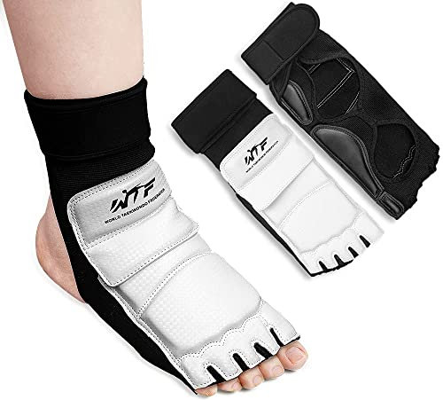Taekwondo Fußschoner, Boxfußausrüstung FußschützerKnöchelschoner Fußbandage Taekwondo Zubehör für Kickboxen MMA UFC Karate Kampfsport Martial Arts Boxsack Sparring Training (M)