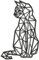 MMshop Dekoschild Katze 40x26 cm in schwarz geometrische Ornamente Wanddeko Wanddekoration Ornament Hängende Katze Deko 3D