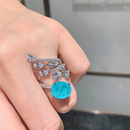 HCMA Luxus Ei Paraiba Turmalin Edelstein Ring Vergoldete Veränderbare Ringe Für Hochzeit Braut Frauen Edlen Schmuck Geschenk