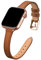 SUNFWR Kompatibel mit Apple Watch Armband 38mm 40mm 41mm,Echtes Ersatz Lederarmband,Schlank und Leicht Armband für die iwatch Serie Ultra/8/7/6/5/4/3/2/1,SE(Braun&Roségold)