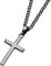 DOKIA Cross Necklace Men - Cross Pendant Stainless Steel Cross Necklace for Women, Simple Men Necklace Black O Chain (45/55+ 5cm), Christmas Birthady Religious Gifts for Boy Girls