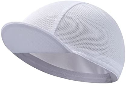 BikingBros Men's Cycling Cap - Polyester White Cycling Hat-Under Helmet - Cycling Helmet Liner Breathable&Sweat Uptake,A13,One Size