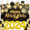 Silvester Party Dekoration Set 2025, Große Happy New Year Hintergrund Banner, 2025 Silvester Deko Hängende Wirbel, XXL 2025 Folienballons, Latexballons, 2025 Neujahr deko Set