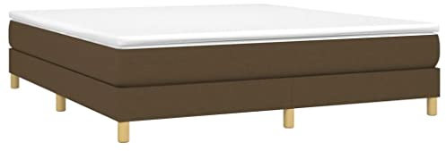 vidaXL Bettgestell, Polsterbett Bett für Schlafzimmer, Bettrahmen mit Lattenrost, Schlafzimmerbett Doppelbett, Dunkelbraun 160x200cm Stoff