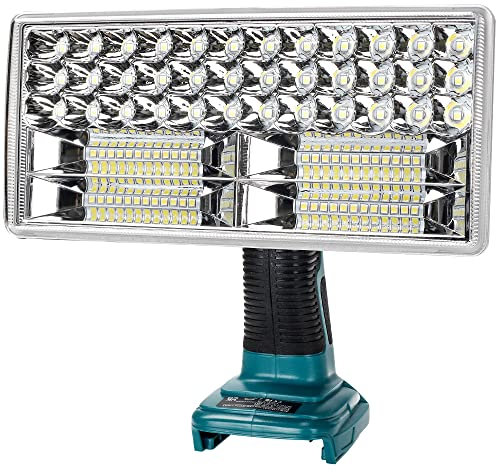Lampe de travail à LED sans fil hipoke lampe de chantier extérieure portative avec port de charge USB,lampe de poche 9in 4200lm compatible avec Makita 18v la batterie au lithium bl1860b bl1850b bl1840