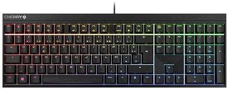 CHERRY MX 2.0S, Teclado Mecánico de Gaming con Iluminación RGB, Distribución de Teclado Francés (AZERTY), con Cable, Diseñado en Alemania, Switches MX BROWN, Negro