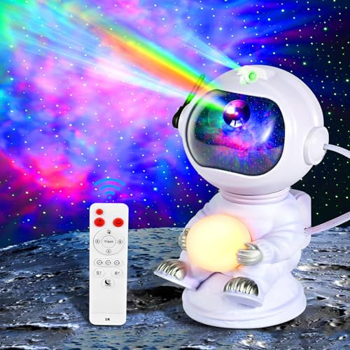 MOOKLIN ROAM Proyector Estrellas Astronaut, Luz de Nocturna Led con Nebulosa, Proyector de Techo Infantil Luces con Temporizador y Control Remoto, 360° Rotación Luz Noche, Regalos Decoracion