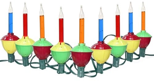 SOTOPOO Christmas Bubble Lights, 8.8 Feet 9 Multicolor C7 Christmas Tree Vintage Lights, 5 Watt, E12 Base, Indoor Outdoor, 1 Spare Bulb