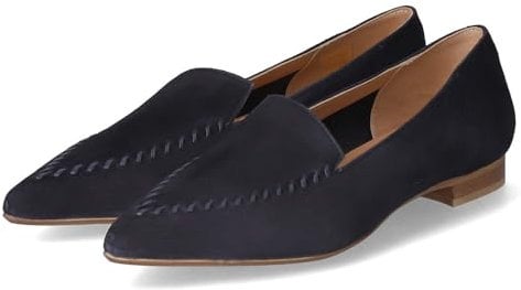 Donna Carolina Damen Slipper Tray Trim Blau Rauleder, Größe:39, Farbauswahl:blau