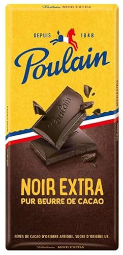 Tablette Chocolat Noir Extra 200g POULAIN | Saveur intense | Cacao pur | Douceur fondante | Épicerie Fine Gourmet | Goût authentique - Le Lot De 4