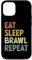 Hülle für iPhone 12/12 Pro Eat Sleep Brawl Repeat Stars Lustiges Videospiel