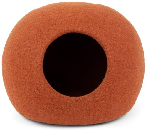 myfelt Handgefertigte Lora Katzenhöhle aus Reiner Schurwolle