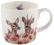 Wrendale Designs Porzellan-Becher Reh & Rehbock im Mohnfeld ca. 310ml spülmaschinengeeignete Heiß-Getränk Tasse mit Motiven von der britischen Künstlerin Hannah Dale für Kaffee und Tee & als Geschenk