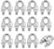 SHUNCHG 12 Pcs M4 Wire Rope Clip, 304 Stainless Steel Cable Clamps, U-Shaped Bolt Saddle Fastener with Lock Nuts for Rigging Ø 4mm Wire Ropes & Tension Cable in Industrial, Household, and Other Field