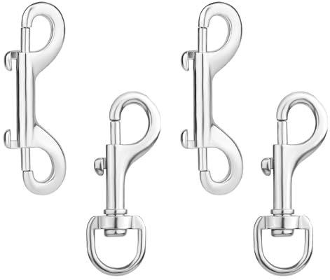 4pcs Flag Clips for Flagpole Rope, 360 Swivel Snap Hooks Rings Heavy Duty Zinc Alloy Lobster Claw Clasps Buckle Hardware Clips Spring Hooks for Flag Pole, Dog Leash, Camping, Keychains, Boat Rope