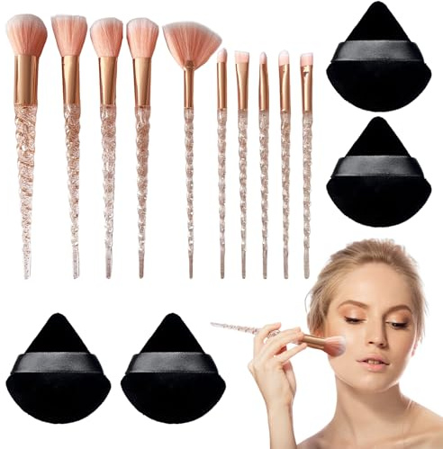 Schminkpinsel Set Junge Benutzer - Essentielle Make-Up Pinsel für täglichen Gebrauch, Disney Themed Make-Up-Set mit 10 Pinseln & 4 Schwämmen, Perlen und essbaren Dekorationen für Kuchen