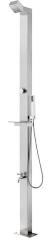 Lauuoeriau Casa & Giardino,Piscina & Spa,Accessori per piscina e spa,Doccia da giardino 220 cm in acciaio inossidabile